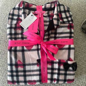 Heart & Plaid Pajama Set In Fuchsia Plaid